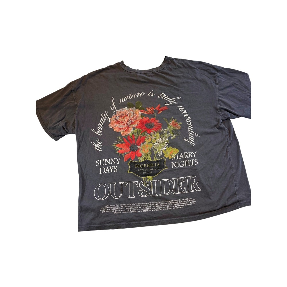 Arizona Jean Co Mens XL Oversized Nature Lover Biophilia Outsider Graphic Tee